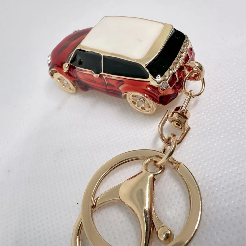 New Red Mini Cooper Car Bag charm keychain